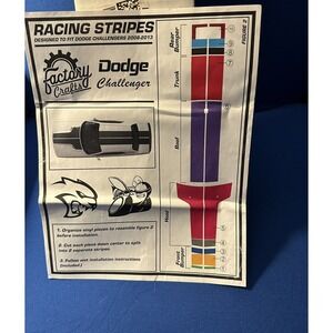 Racing Rally Stripe for Dodge Challenger 2008 to 2013 Black New In Box